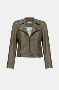 Fitted Foiled Faux Suede Jacket