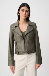 Fitted Foiled Faux Suede Jacket