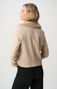 Foiled Suede Jacket Fur Collar