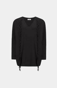 Viscose Knit Fringed Sweater