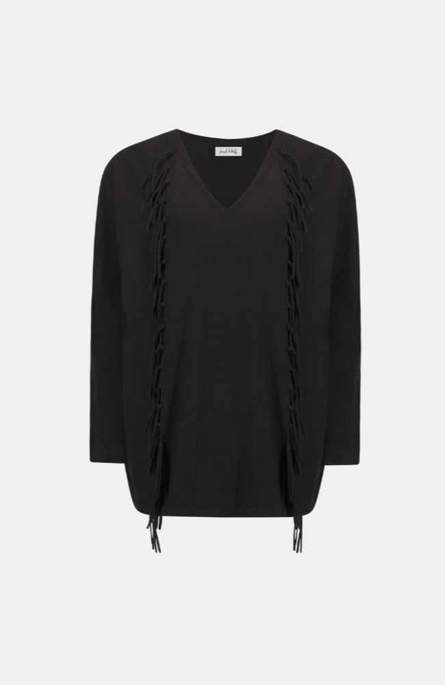Viscose Knit Fringed Sweater