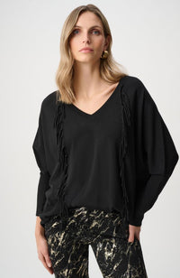 Viscose Knit Fringed Sweater