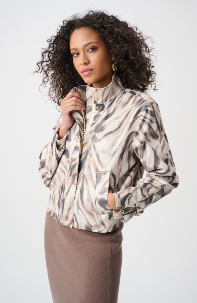 Foiled Animal Print Jacket