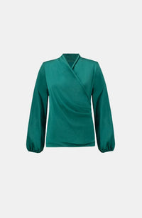 Recycled Satin Faux-Wrap Top
