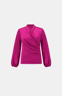 Recycled Satin Faux-Wrap Top
