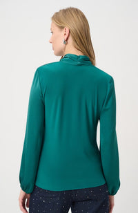 Recycled Satin Faux-Wrap Top