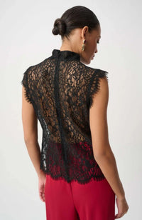 Lace Mock Neck Fitted Top