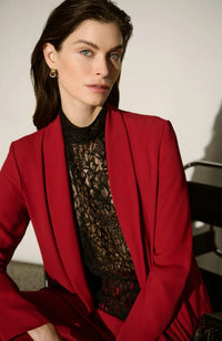 Lace Mock Neck Fitted Top