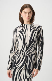 Animal Print Blazer With Rhinestone
