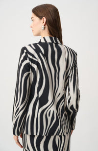 Animal Print Blazer With Rhinestone