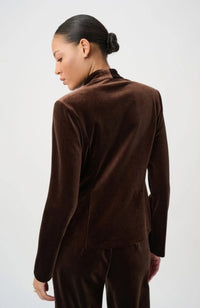Velvet Fitted Blazer in Mahogany