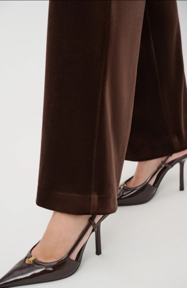 Velvet Wide-Leg Pants