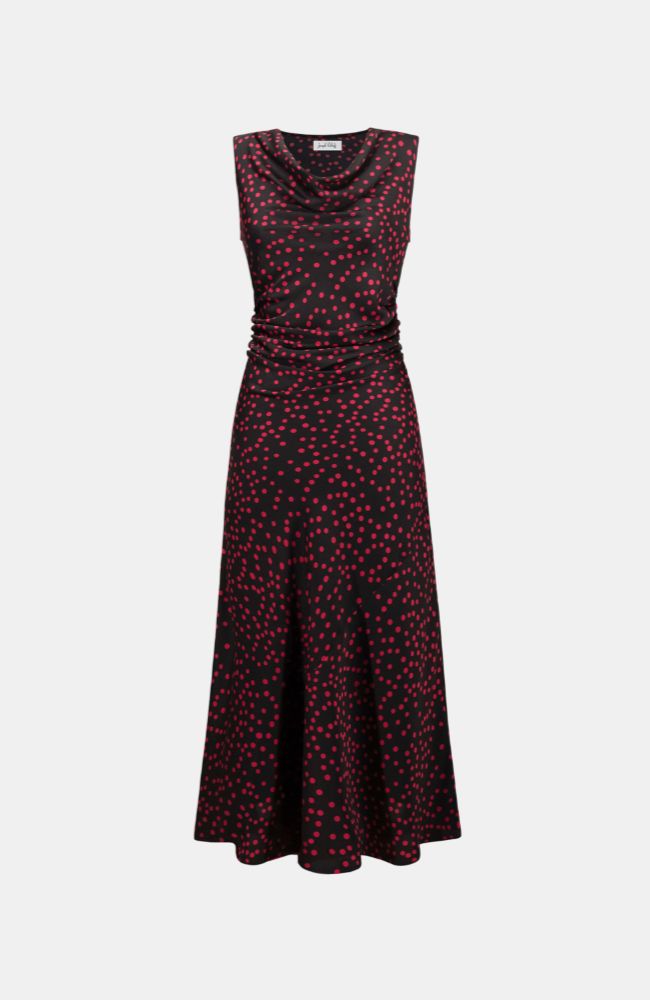 Polka Dot Satin A-Line Dress