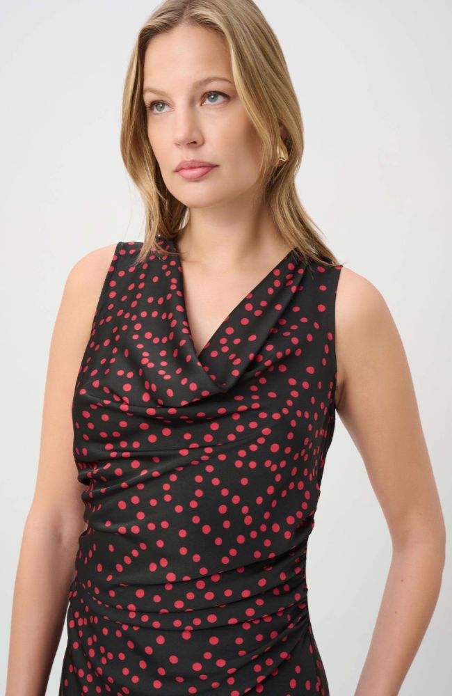 Polka Dot Satin A-Line Dress