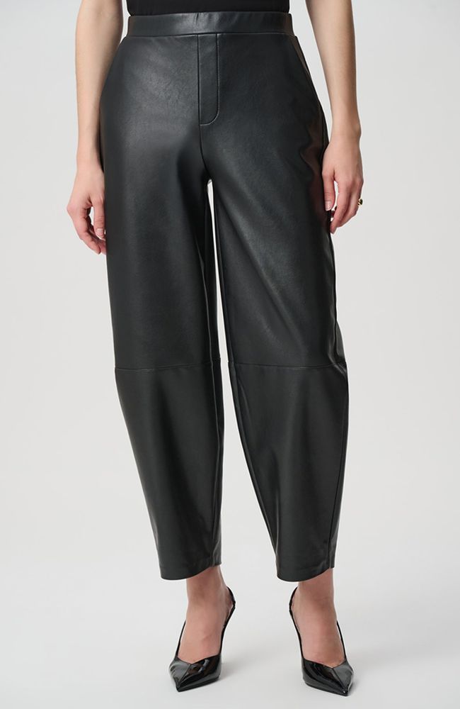 Leatherette Barrel Leg Pant