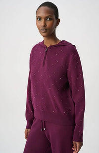 Embellished Hooded Pullover Sweater