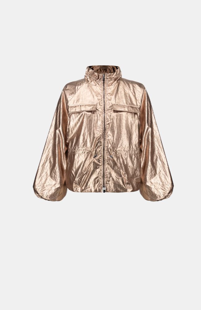 Metallic Nylon Cocoon Jacket
