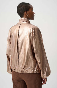 Metallic Nylon Cocoon Jacket