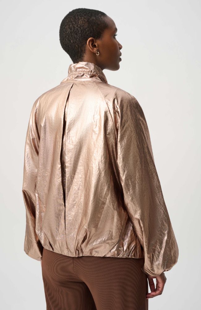 Metallic Nylon Cocoon Jacket