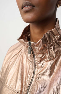 Metallic Nylon Cocoon Jacket