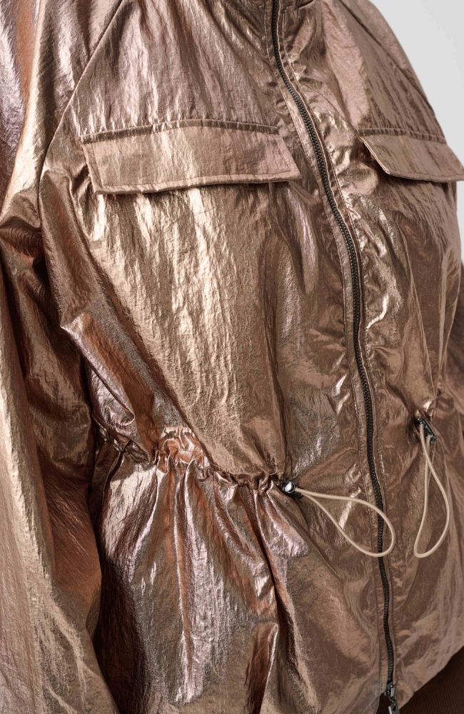 Metallic Nylon Cocoon Jacket
