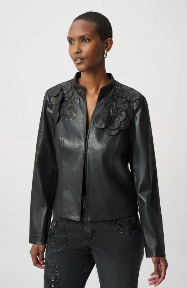 Embellished Foiled Suede Jacket