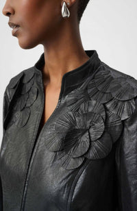 Embellished Foiled Suede Jacket
