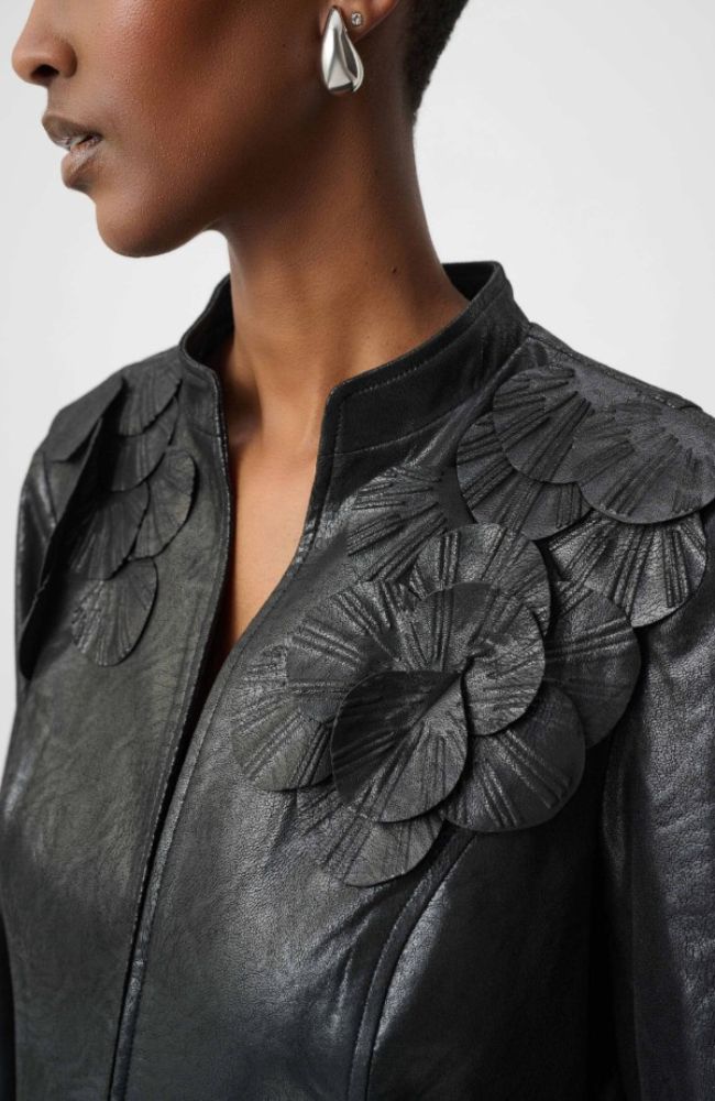 Embellished Foiled Suede Jacket