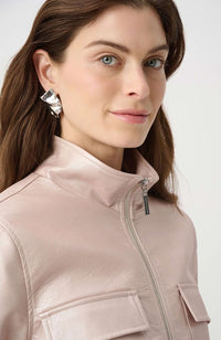 Metallic Leatherette Bomber Jacket