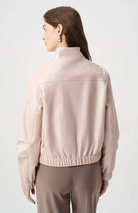 Metallic Leatherette Bomber Jacket