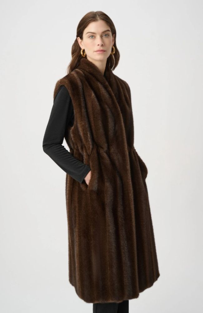 Straight Fit Faux Fur Vest