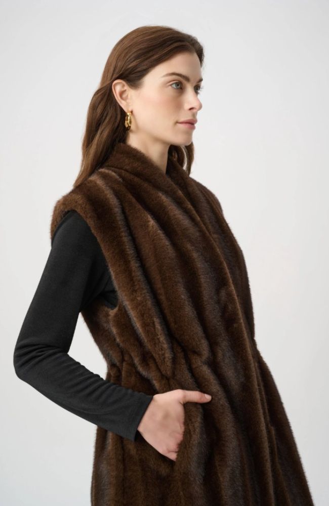 Straight Fit Faux Fur Vest
