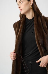 Straight Fit Faux Fur Vest