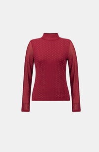 Rhinestone Mesh Long Sleeve Top