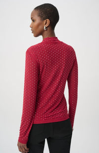 Rhinestone Mesh Long Sleeve Top