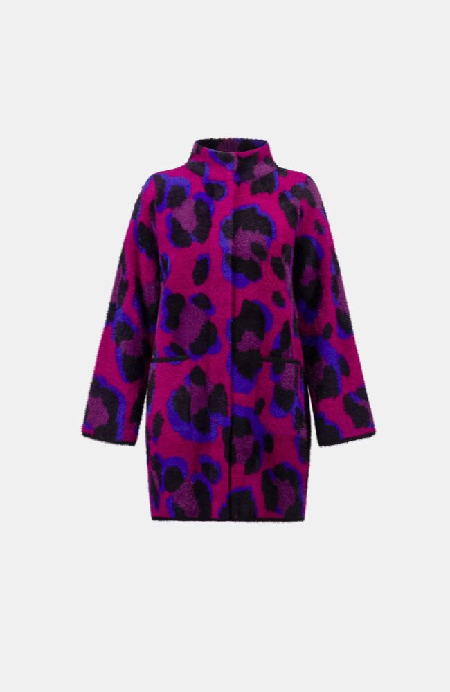 Animal Print Sweater Coat