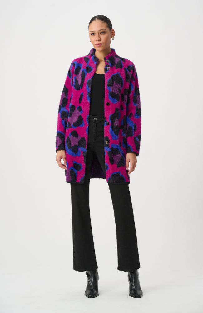 Animal Print Sweater Coat