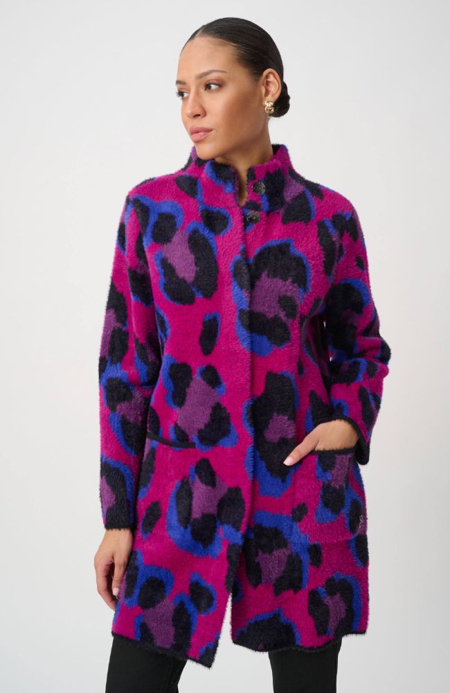 Animal Print Sweater Coat