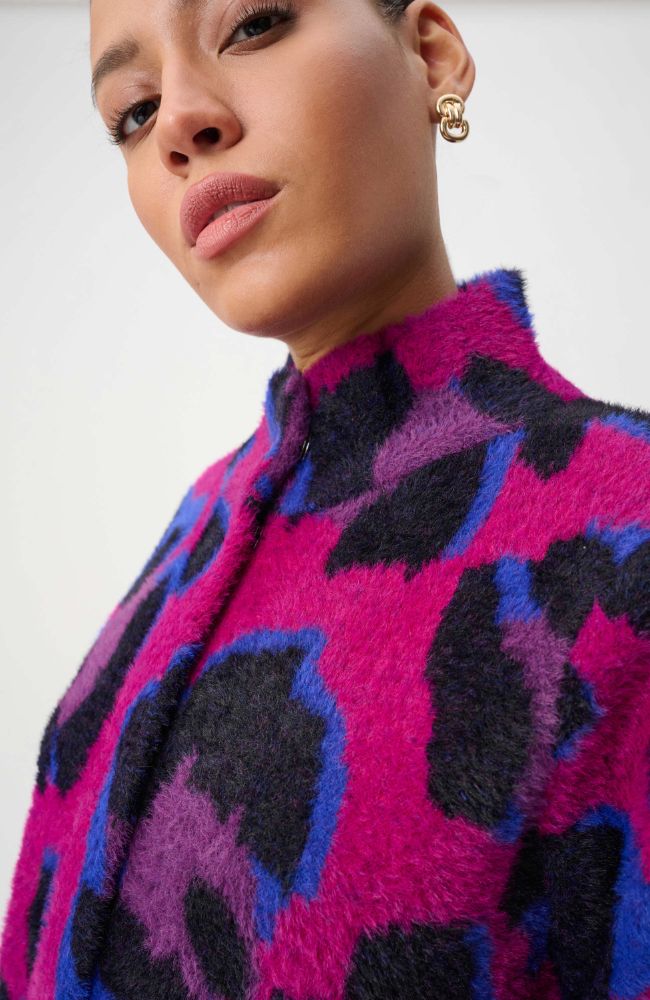 Animal Print Sweater Coat