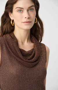 Rhinestone Cowl Neck Top