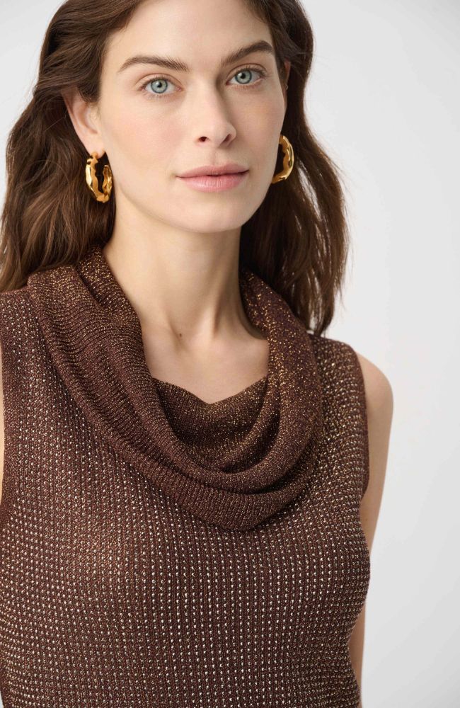 Rhinestone Cowl Neck Top
