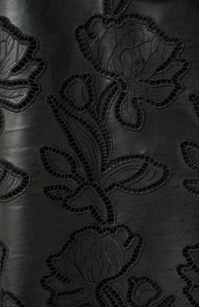 Faux Leather Embroidered Bolero