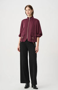Satin Puff Sleeve Utility Jacket