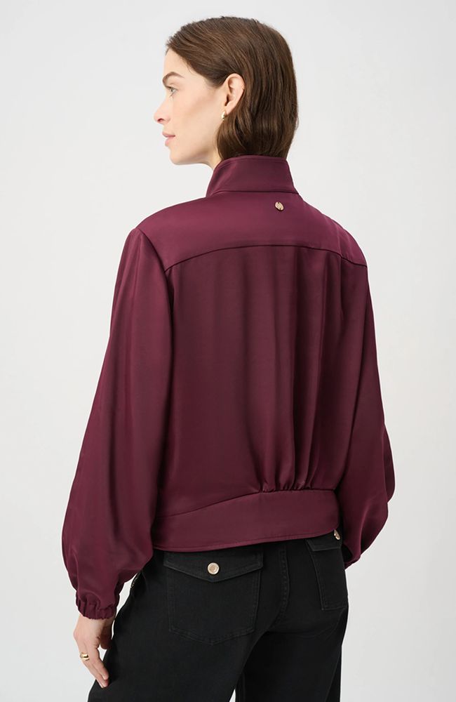 Satin Puff Sleeve Utility Jacket