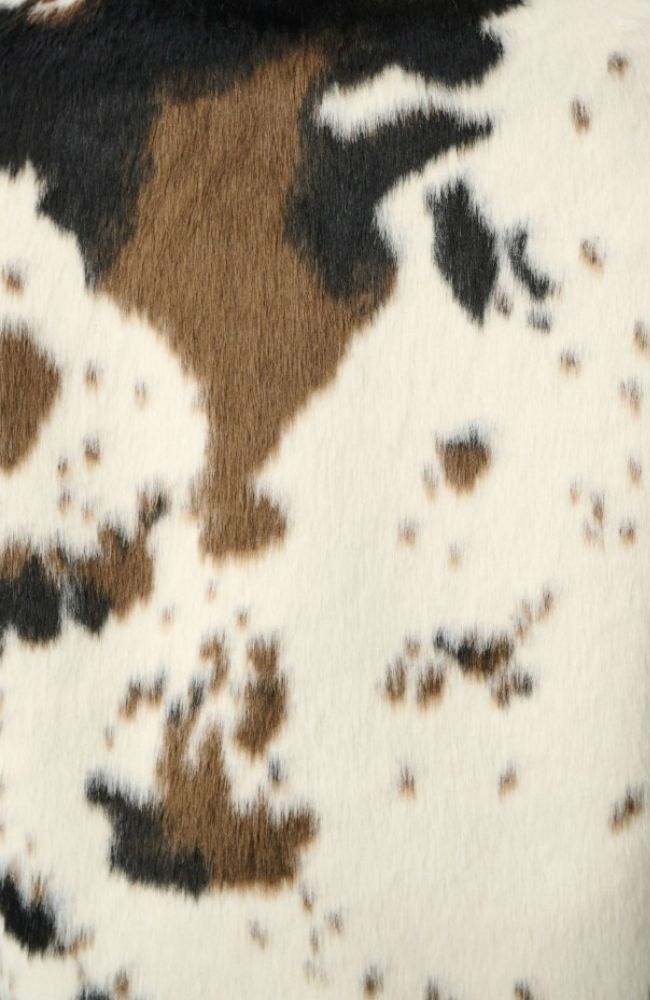 Faux Fur Cow Print Coat