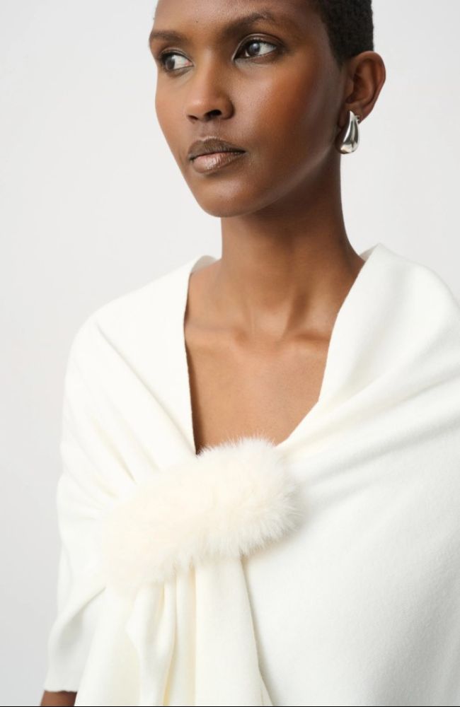 Faux Fur Draped Cover Up