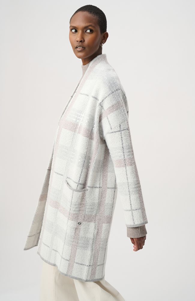 Sequin Plaid Sweater Cover-Up