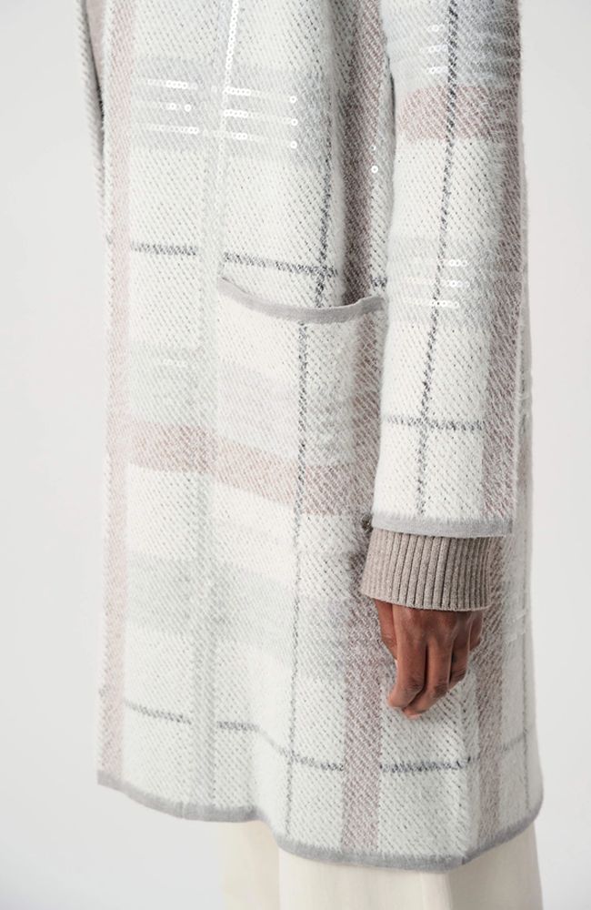 Sequin Plaid Sweater Cover-Up