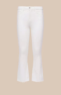 Kendra Highrise Crop Flare in Blanc