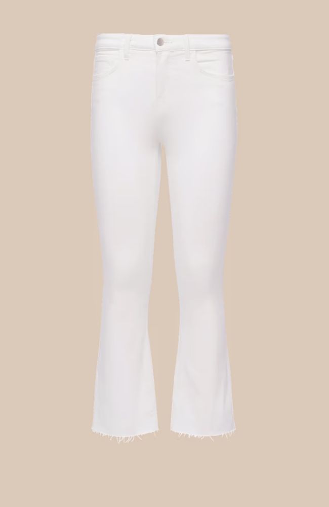 Kendra Highrise Crop Flare in Blanc